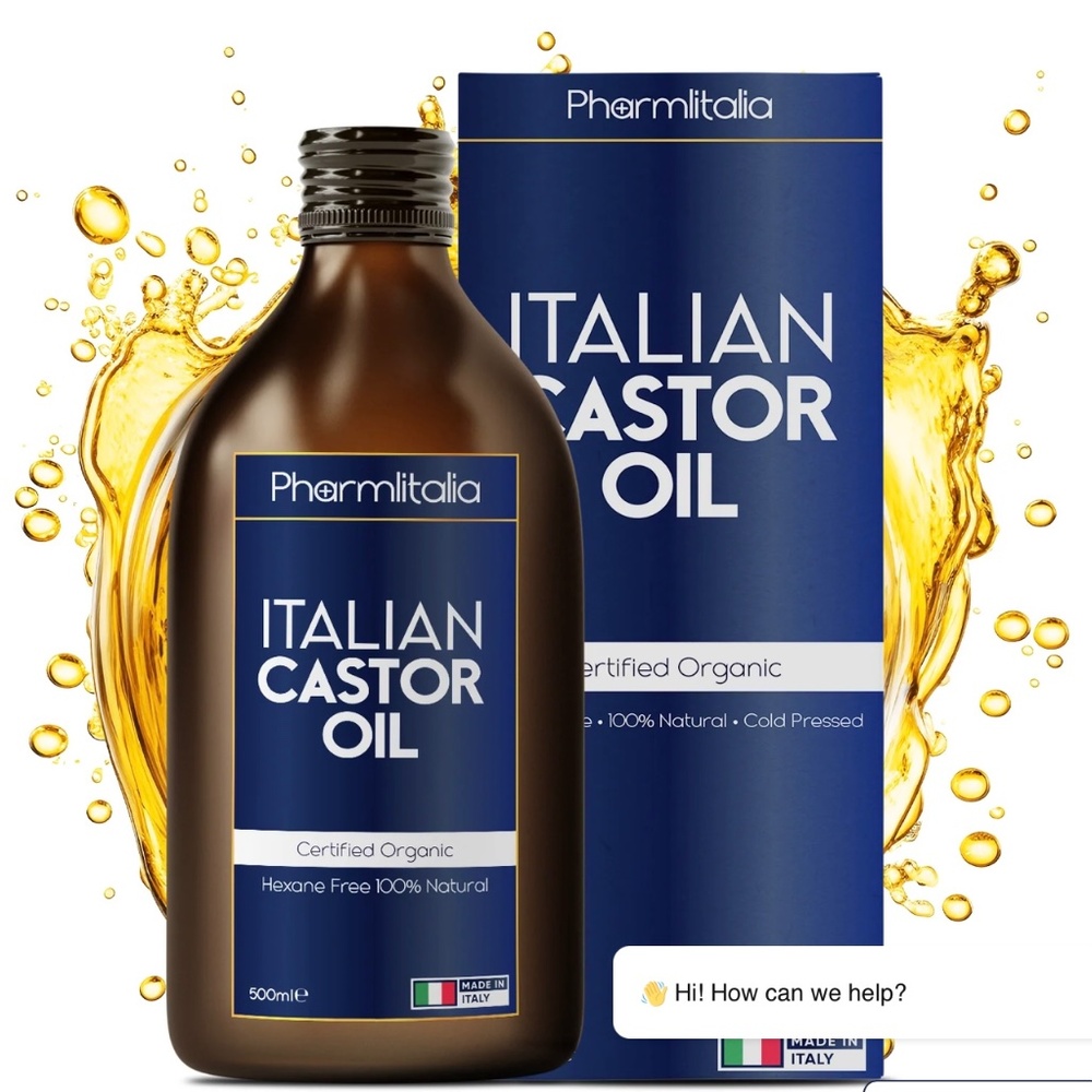 Pharmlitalia Italian Castor Oil Certified Organic Cold pressed 16.9 Fl oz
